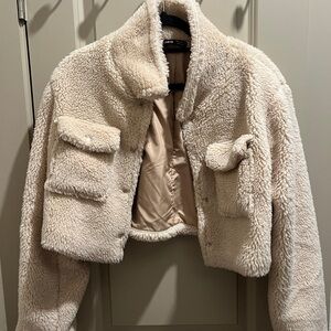 SHEIN Cream Teddy Jacket